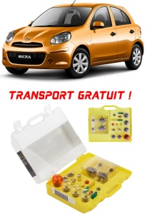 Kit trusa Set becuri H7 compatibila cu Nissan Micra din 2013 - 2022 , bec far, semnalizare , pozitie, iluminare numar, frana, plafoniera, stop frana
