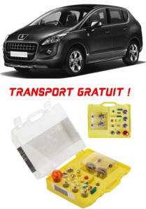 Kit trusa Set becuri H7 compatibila cu Peugeot 3008 din 2009 - 2016 , bec far, semnalizare , pozitie, iluminare numar, frana, plafoniera, stop frana