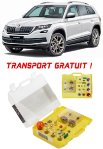 Kit trusa Set becuri H7 compatibila cu Skoda Kodiaq din 2016 – 2020 , bec far, semnalizare , pozitie, iluminare numar, frana, plafoniera, stop frana