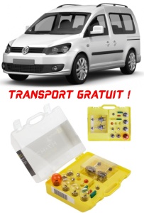 Kit trusa Set becuri H7 compatibila cu Volkswagen Caddy III din 2003 - 2015 , bec far, semnalizare , pozitie, iluminare numar, frana, plafoniera, stop frana