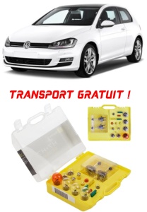Kit trusa Set becuri H7 compatibila cu Volkswagen Golf VII din 2012 - 2020 , bec far, semnalizare , pozitie, iluminare numar, frana, plafoniera, stop frana