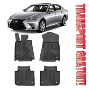 Lexus Gs Din 2012 - 02.2019, Sedan , Set Covorase Auto Tip Tavita Premium 3D, din cauciuc