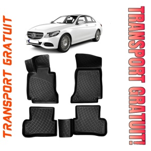 Mercedes C Class W205 2014-2021 Set 4 covorase auto din cauciuc tip tavita premium line 3D