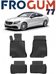 Mercedes C-Class W205 Din 01.2016 - 11.2020, Coupe , Set Covorase Auto Tip Tavita Premium 3D, din cauciuc accesorii pentru autoturismul tau - masina v164571