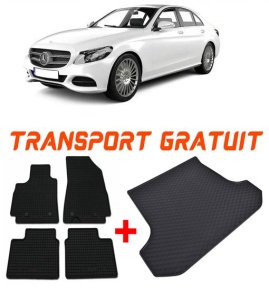 Mercedes clasa C W205 Combi din 03.2014 - 11.2020, Set Covorase + tavita portbagaj auto Bancheta Rabatabila *4 accesorii pentru autoturismul tau - masina v1452