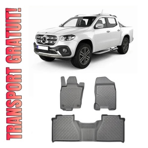 Mercedes Clasa X, Pick-Up, Din 01.2016 - Prezent , Set Covorase Auto Tip Tavita Premium 3D, din cauciuc