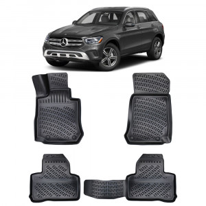 Mercedes GLC X253 2015- Set 4 covorase auto din cauciuc tip tavita premium line 3D accesorii pentru autoturismul tau - masina v243062
