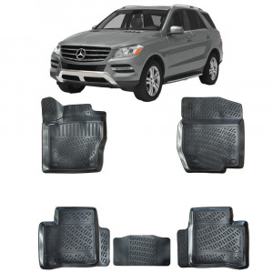 Mercedes GLE-Class (M-Class) W164 II 2006-2011 Set 5 covorase auto din cauciuc tip tavita premium line 3D accesorii pentru autoturismul tau - masina v242330