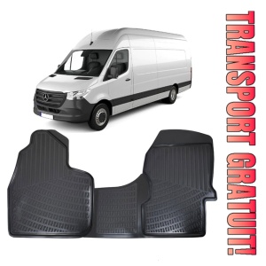 Mercedes Sprinter III 2019-Prezent Set 2 covorase auto din cauciuc tip tavita premium line 3D