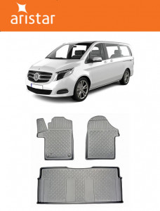 Mercedes V Klasse, W447 Din 06.2014 - Prezent , Set Covorase Auto Tip Tavita Premium 3D, din cauciuc accesorii pentru autoturismul tau - masina v169538