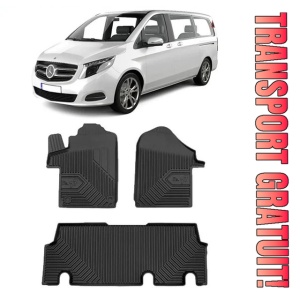 Mercedes VIto W447 Din 10.2014 - Prezent, Van, Randul 1 Si Randul 2 , Set Covorase Auto Tip Tavita Premium 3D, din cauciuc