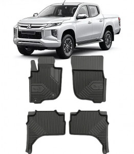 Mitsubishi L200 Facelift Din 2019 - Prezent, Pick-Up, Facelift , Set Covorase Auto Tip Tavita Premium 3D, din cauciuc accesorii pentru autoturismul tau - masina v167975