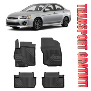 Mitsubishi Lancer IX Din 10.2007 - 08.2017, Sedan , Set Covorase Auto Tip Tavita Premium 3D, din cauciuc