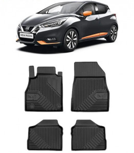 Nissan Micra K14 Din 03.2017 - Prezent, Hatchback , Set Covorase Auto Tip Tavita Premium 3D, din cauciuc accesorii pentru autoturismul tau - masina v167933