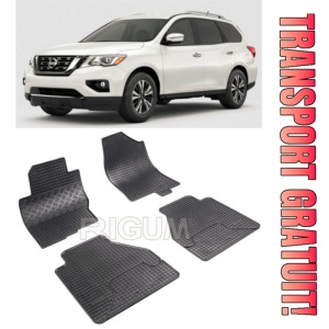 Nissan Pathfinder, Suv, fabricat din 2010 - Prezent, set covorase auto dedicate, din cauciuc 100% Premium
