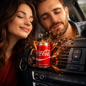 Odorizant Auto 3D Coca Cola Original, Tip Doza, Clip Ventilatie, Parfum Intens și Persistent, Design Realist, Vegan Friendly - Img 5