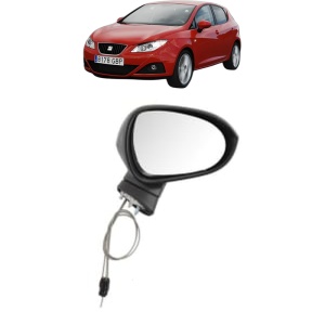 Oglinda Dreapta SEAT IBIZA IV Hatchback Van (6J1) din 2008 - 2015, Auto, Reglaj mecanic, Completa - Img 2