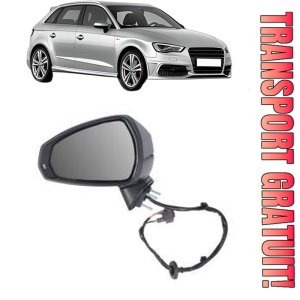 Oglinda Stanga AUDI A3 Sportback (8VA, 8VF) din 2012 - 2020, Auto, Reglaj electric, Completa