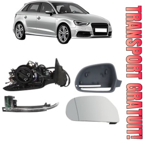 Oglinda Stanga AUDI A3 Sportback (8VA, 8VF) din 2012 - 2020, Auto, Reglaj electric, Completa