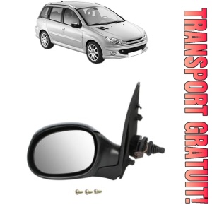 Oglinda Stanga PEUGEOT 206 SW (2E/K) din 2002 - 2008, Auto, Reglaj mecanic, Completa