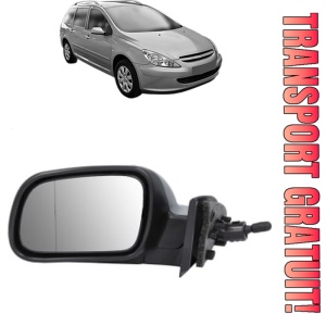 Oglinda Stanga PEUGEOT 307 SW Estate Van (3E_, 3H_) din 2003 - 2009, Auto, Reglaj mecanic, Completa
