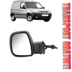 Oglinda Stanga PEUGEOT PARTNER Box Body/MPV din 2008 - 2016, Auto, Reglaj mecanic, Completa