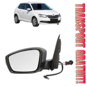 Oglinda Stanga SKODA FABIA III Praktik (NJ5) din 2014 - 2022, Auto, Reglaj mecanic, Completa