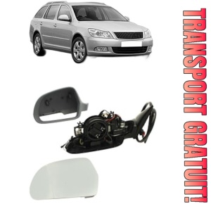 Oglinda Stanga SKODA OCTAVIA II Combi (1Z5) din 2004 - 2013, Auto, Reglaj electric, Completa