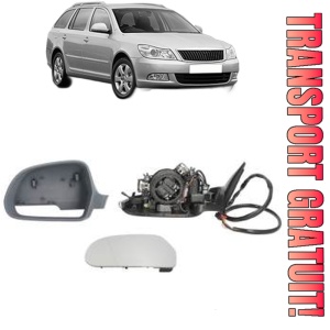 Oglinda Stanga SKODA OCTAVIA II Combi (1Z5) din 2004 - 2013, Auto, Reglaj electric, Completa