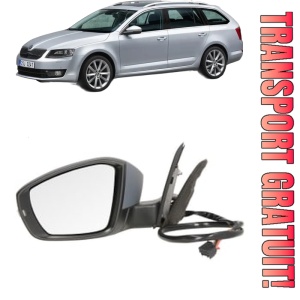Oglinda Stanga SKODA OCTAVIA III Combi (5E5, 5E6) din 2012 - 2020, Auto, Reglaj electric, Completa