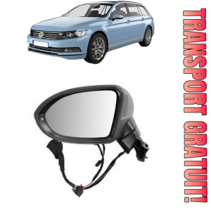 Oglinda Stanga Volkswagen PASSAT B8 Variant (3G5, CB5) din 2014 - 2024, Auto, Reglaj electric, Completa