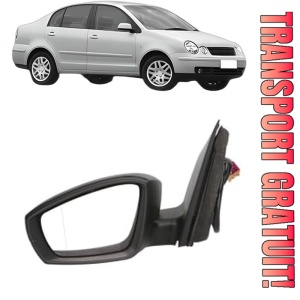 Oglinda Stanga Volkswagen POLO IV Saloon (9A4, 9A2, 9N2, 9A6) din 2002 - 2012, Auto, Reglaj electric, Completa