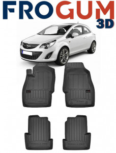 Opel Corsa D, Hatchback, Din 2006 - 11.2014 , Set Covorase Auto Tip Tavita Premium 3D, din cauciuc accesorii pentru autoturismul tau - masina v175579