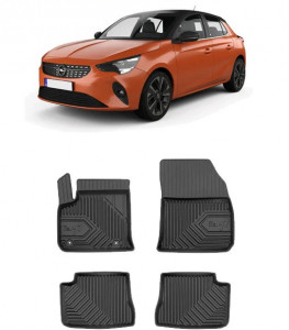 Opel Corsa-E F Din 03.2020 - Prezent, Hatchback , Set Covorase Auto Tip Tavita Premium 3D, din cauciuc accesorii pentru autoturismul tau - masina v169213