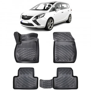 Opel Zafira Tourer C 2011-2019 Set 4 covorase auto din cauciuc tip tavita premium line 3D accesorii pentru autoturismul tau - masina v242190