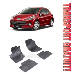 Peugeot 207, Hatchback, fabricat din 2006 - 2012, set covorase auto dedicate, din cauciuc 100% Premium