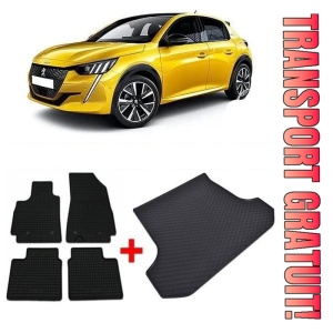 Peugeot 208 II din 06.2019 - Prezent Hatchback *1 , Set Covorase + tavita portbagaj auto