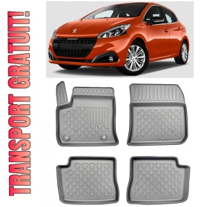 Peugeot E-208 II, Hatchback, Din 01.2020 - Prezent , Set Covorase Auto Tip Tavita Premium 3D, din cauciuc
