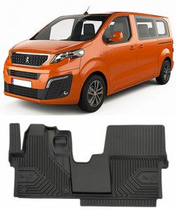 Peugeot E-Traveller Din 01.2016 - Prezent, Van , Set Covorase Auto Tip Tavita Premium 3D, din cauciuc accesorii pentru autoturismul tau - masina v167349