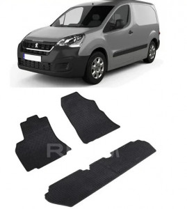Peugeot Partner II, Van, fabricat din 2008 - 08.2018, 5 Locuri, set covorase auto dedicate, din cauciuc 100% Premium accesorii pentru autoturismul tau - masina v157090