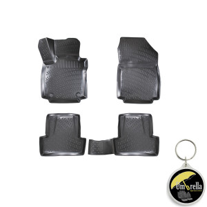 Renault Captur 2013-2019 Set 4 covorase auto din cauciuc tip tavita premium line 3D accesorii pentru autoturismul tau - masina v242287