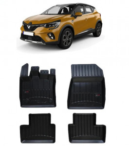 Renault Captur II, Suv, Din 01.2020 - Prezent , Set Covorase Auto Tip Tavita Premium 3D, din cauciuc accesorii pentru autoturismul tau - masina v174070