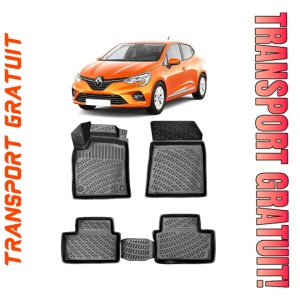 Renault Clio 5 2019-2025 Set 4 covorase auto din cauciuc tip tavita premium line 3D