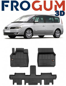 Renault Espace IV, Van, Din 10.2002 - 12.2014 , Set Covorase Auto Tip Tavita Premium 3D, din cauciuc accesorii pentru autoturismul tau - masina v170309