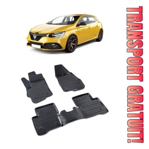Renault Megane 4 hatckback 2016-2025 Set 4 covorase auto din cauciuc tip tavita premium line 3D - Transport Gratuit!
