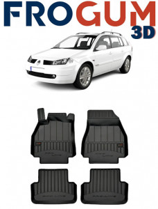 Renault Megane II, Hatchback, Din 10.2002 - 10.2008 , Set Covorase Auto Tip Tavita Premium 3D, din cauciuc accesorii pentru autoturismul tau - masina v173943