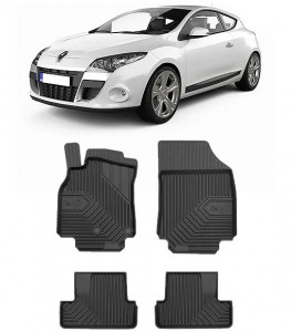 Renault Megane III Sport Din 2008 - 2011, Coupe , Set Covorase Auto Tip Tavita Premium 3D, din cauciuc accesorii pentru autoturismul tau - masina v166006