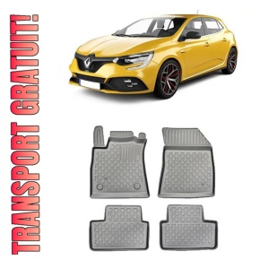 Renault Megane IV, Sedan, Din 01.2017 - Prezent , Set Covorase Auto Tip Tavita Premium 3D, din cauciuc