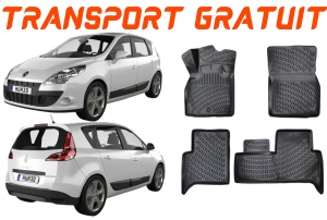 Renault Scenic III 2009-2016 Set 4 covorase auto din cauciuc tip tavita premium line 3D accesorii pentru autoturismul tau - masina v242590