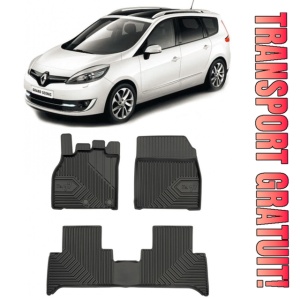 Renault Scenic III Din 04.2009 - 11.2016, Van , Set Covorase Auto Tip Tavita Premium 3D, din cauciuc